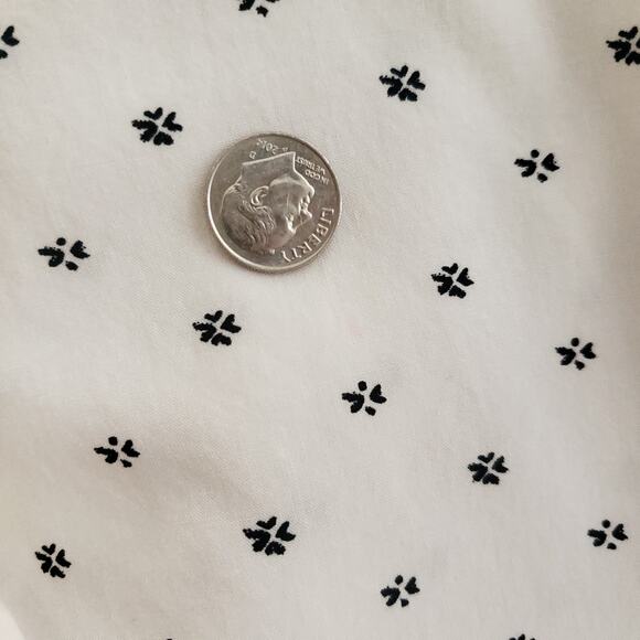 The Nines by Hatch Peasant Blouse Maternity Button Front Cream Printed Small - Picture 12 of 13